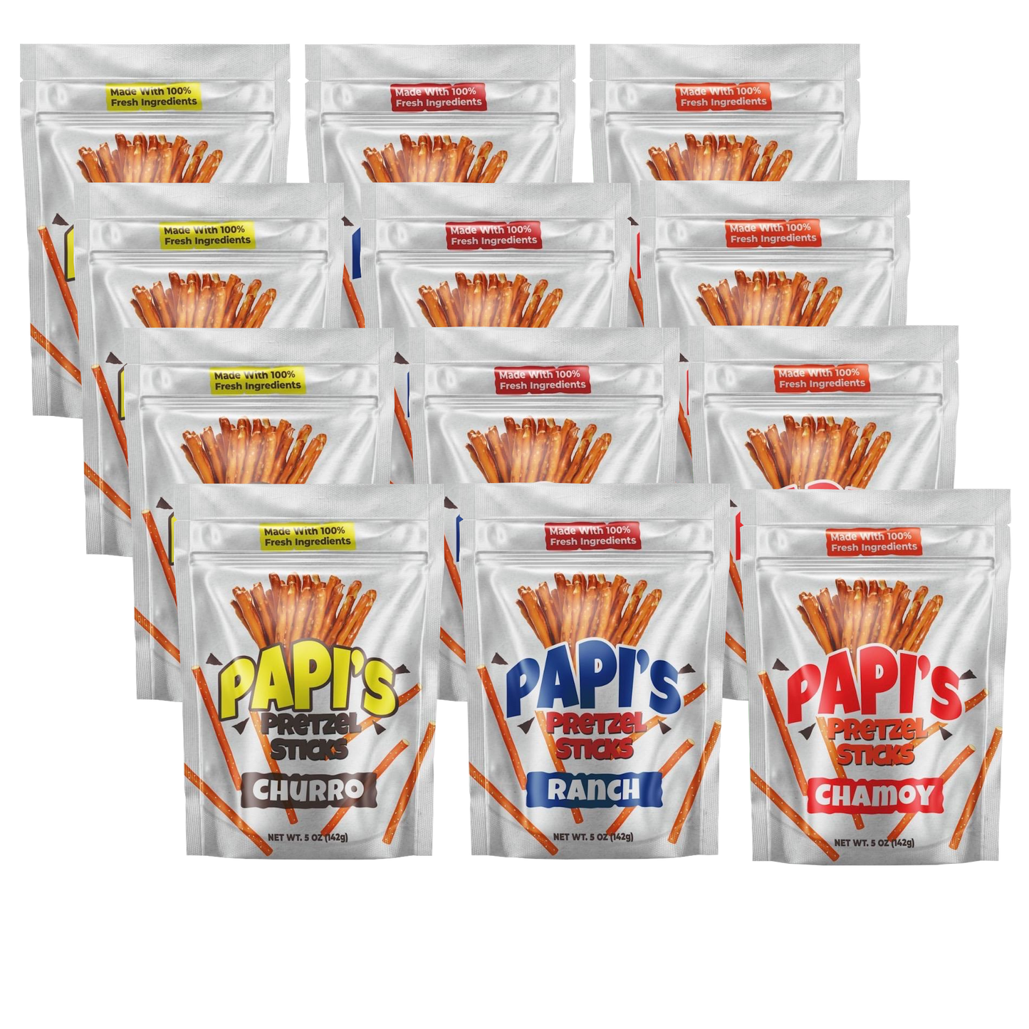 Papi's Pretzels: Variety Twelve Pack - A Flavor Fiesta in Every Bite!