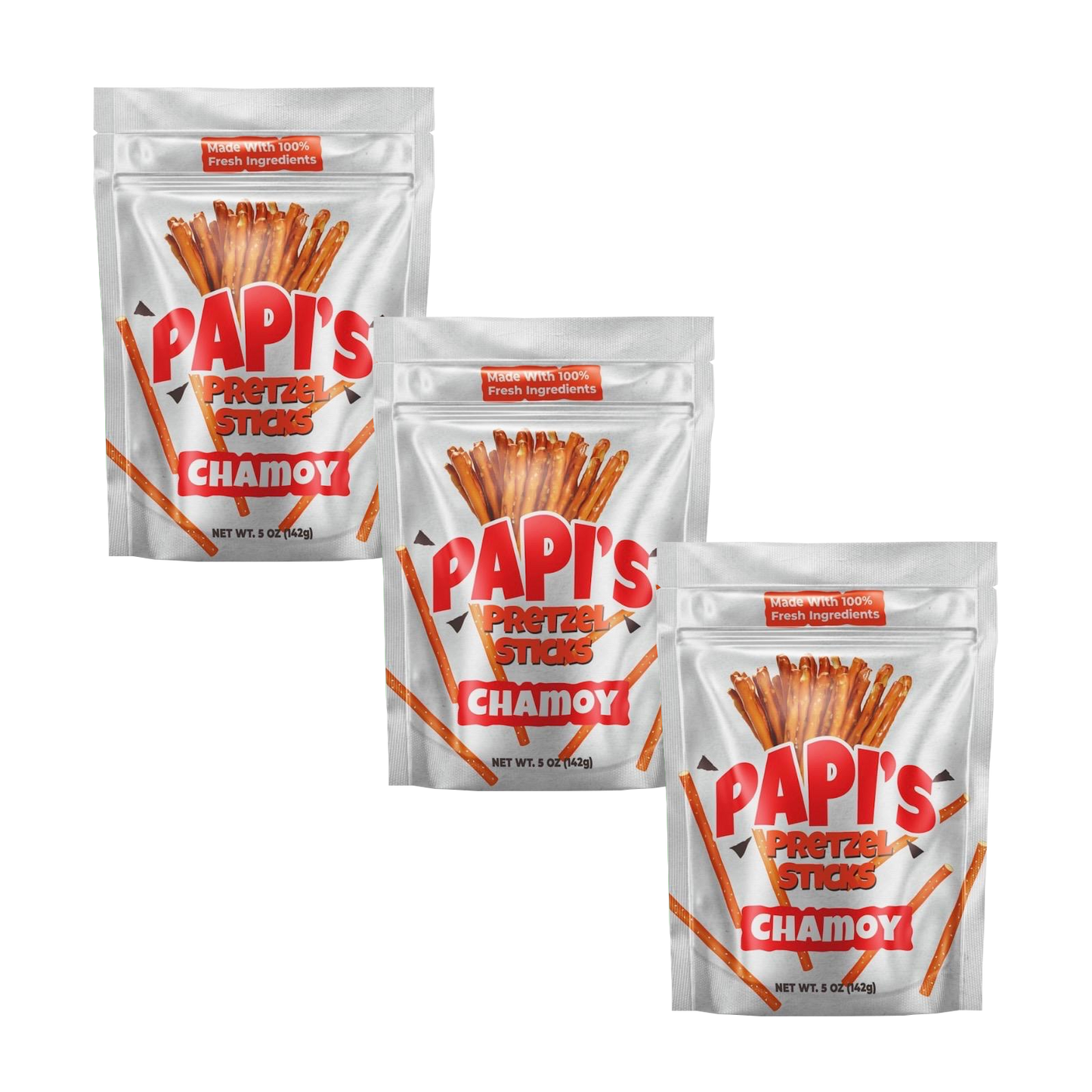 Papi's Pretzels: Chamoy Flavored Pretzels - Three Pack