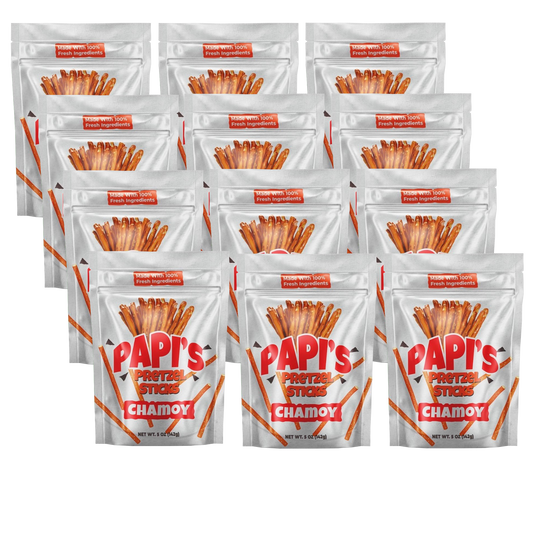 Papi's Pretzels: Chamoy Flavored Pretzels - Twelve Pack