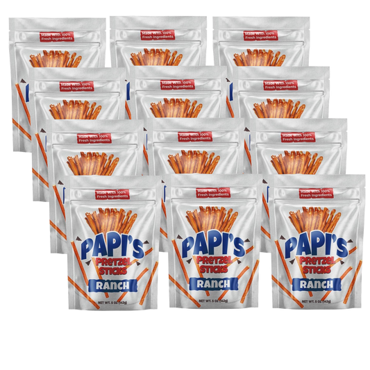 Papi's Pretzels: Ranch Flavored Pretzels - Twelve Pack