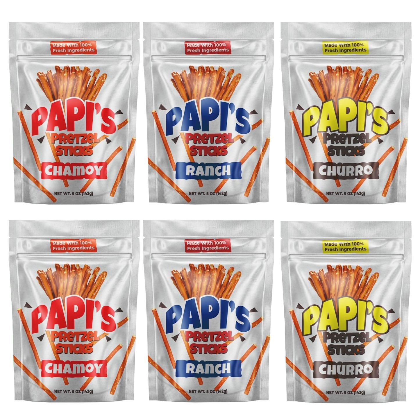 Papi's Pretzels: Variety Six Pack - A Flavor Fiesta in Every Bite!