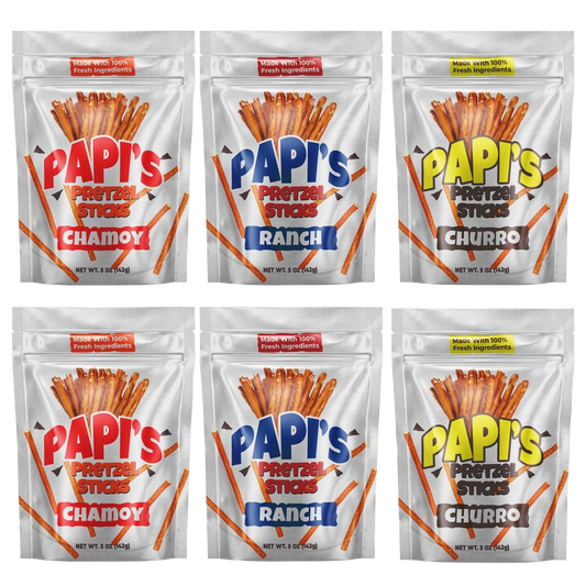 Papi's Pretzels: Variety Six Pack - A Flavor Fiesta in Every Bite!