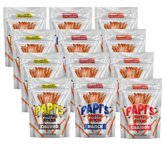 Papi's Pretzels: Variety Twelve Pack - A Flavor Fiesta in Every Bite!