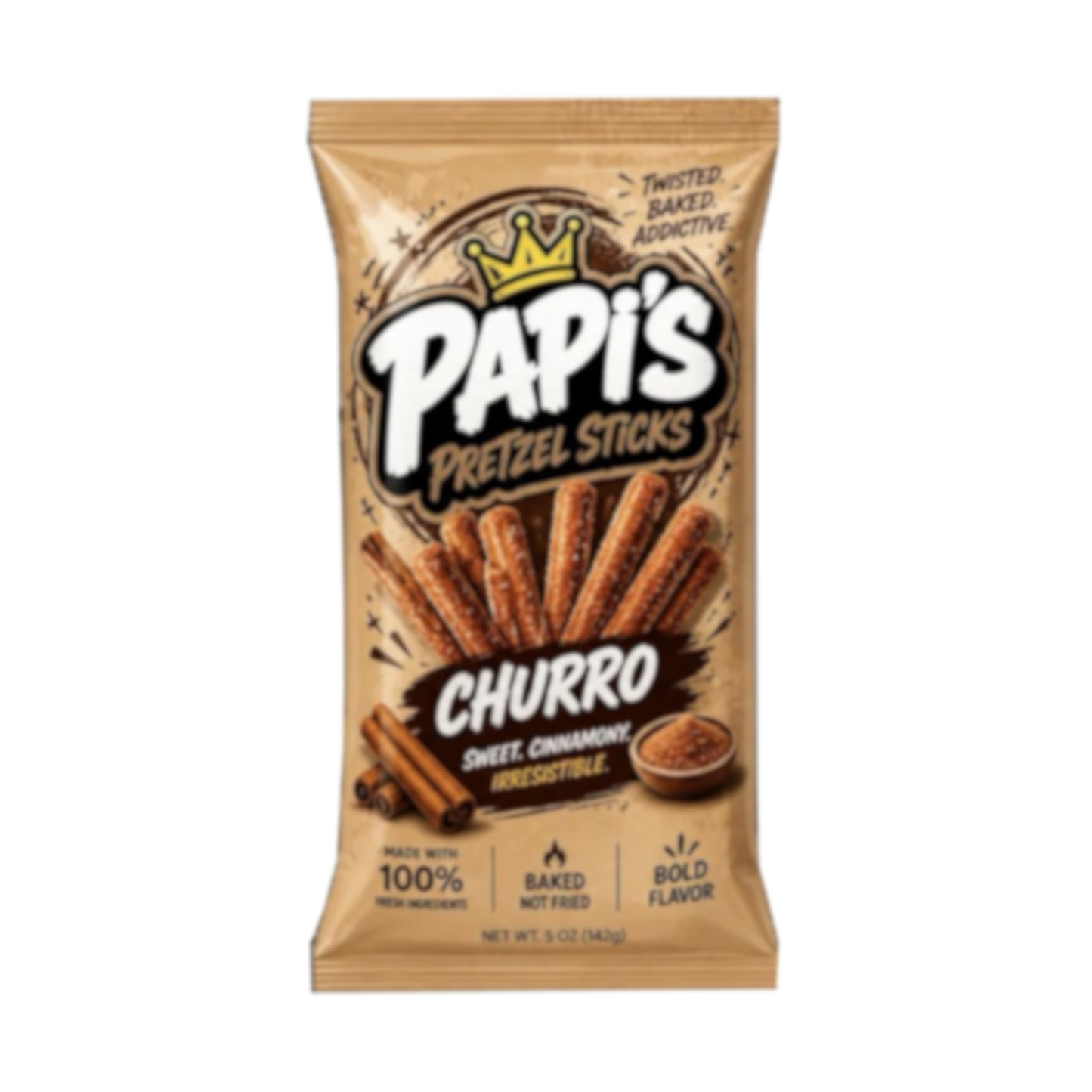 Papi's Pretzels: Churro Flavored Pretzels - Single Pack