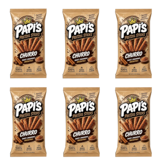 Papi's Pretzels: Churro Flavored Pretzels - Six Pack