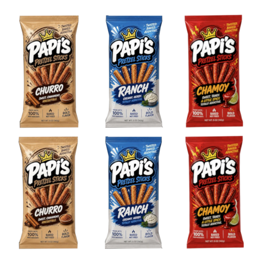 Papi's Pretzels: Variety Six Pack - A Flavor Fiesta in Every Bite!