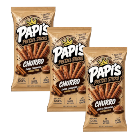 Papi's Pretzels: Churro Flavored Pretzels - Three Pack