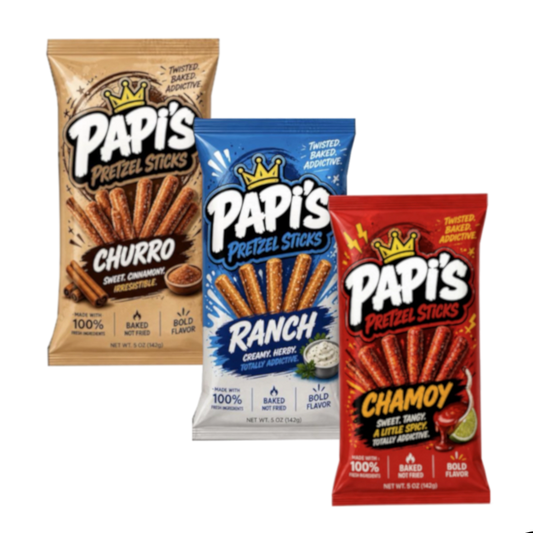 Papi's Pretzels: Variety Three Pack - A Flavor Fiesta in Every Bite!